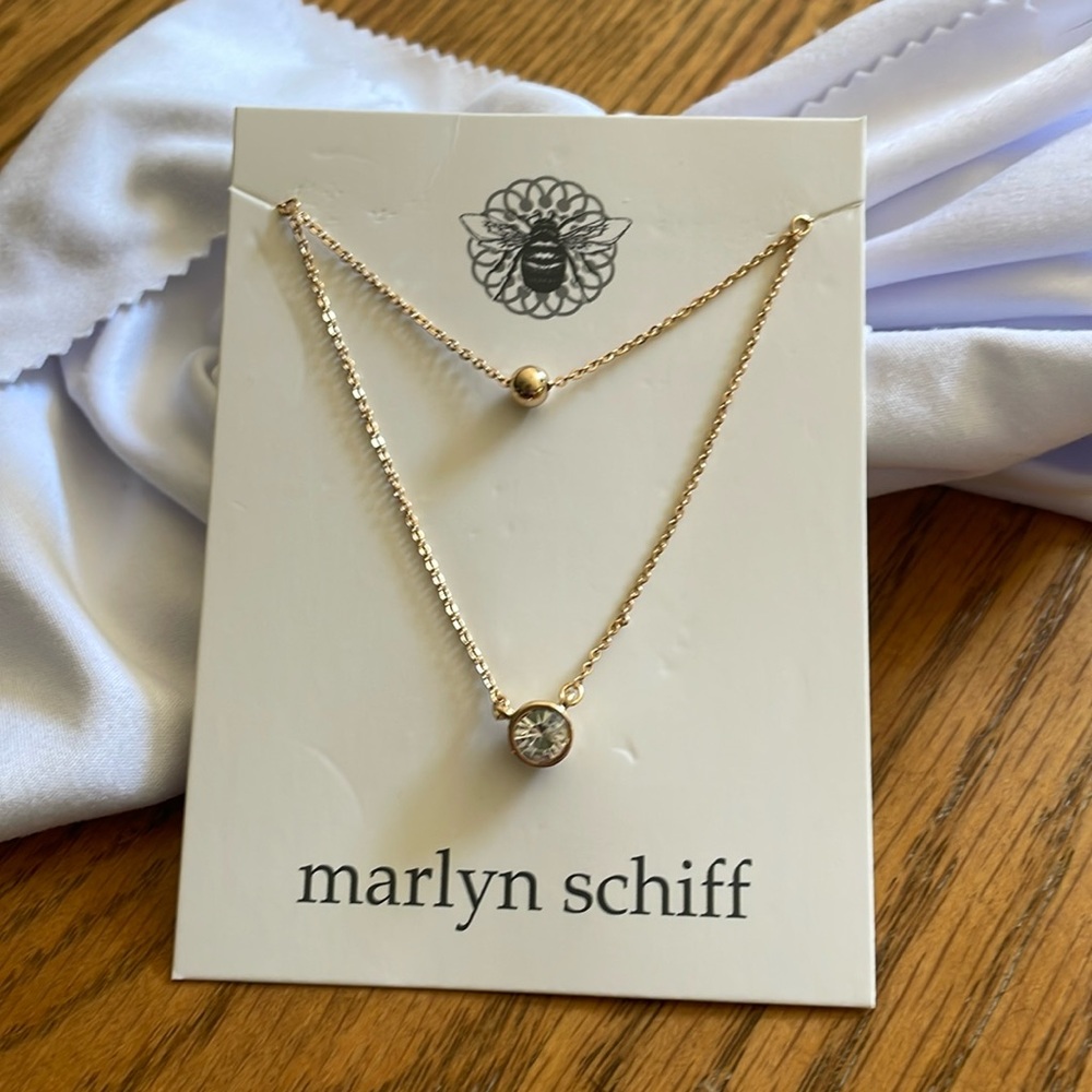 Marilyn Schiff double layered gold tone necklace